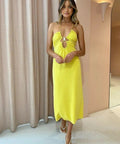 Suboo Asha Splice Slip Dress - 8 / Yellow - Dresses