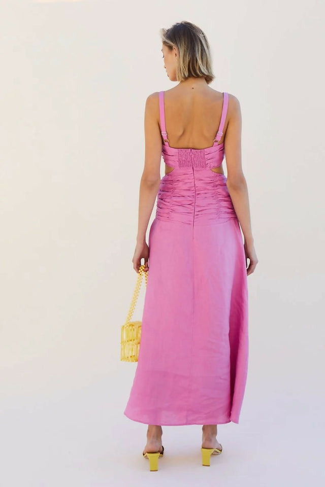Suboo Aster Cutout Maxi Dress in Pink / Fuchsia - 6 / Pink - Dresses