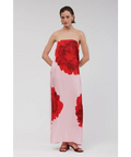 Suboo - Emilia Bustier Maxi Dress - Pink Floral - 10 / Pink - Dresses