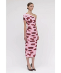 Suboo Luca Mesh One Shoulder Midi - 12 / Floral - Dresses