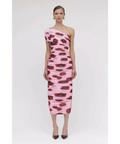 Suboo Luca Mesh One Shoulder Midi - 12 / Floral - Dresses