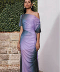 Suboo Olafur Draped Cowl Neck Longline Dress Purple Size AU 10 - 10 / Purple - Dresses