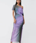 Suboo Olafur Draped Cowl Neck Longline Dress Purple Size AU 10 - 10 / Purple - Dresses