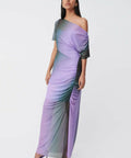 Suboo Olafur Draped Cowl Neck Longline Dress Purple Size AU 10 - 10 / Purple - Dresses