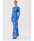 Suboo Shibori Long Sleeve Ruched Maxi Dress Blue - Dresses