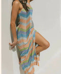 Suboo Solar Chevron Halter Maxi Dress in Multi - 6 / Multi - Dresses