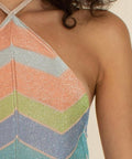 Suboo Solar Chevron Halter Maxi Dress in Multi - 6 / Multi - Dresses