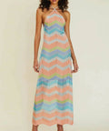 Suboo Solar Chevron Halter Maxi Dress in Multi - 6 / Multi - Dresses