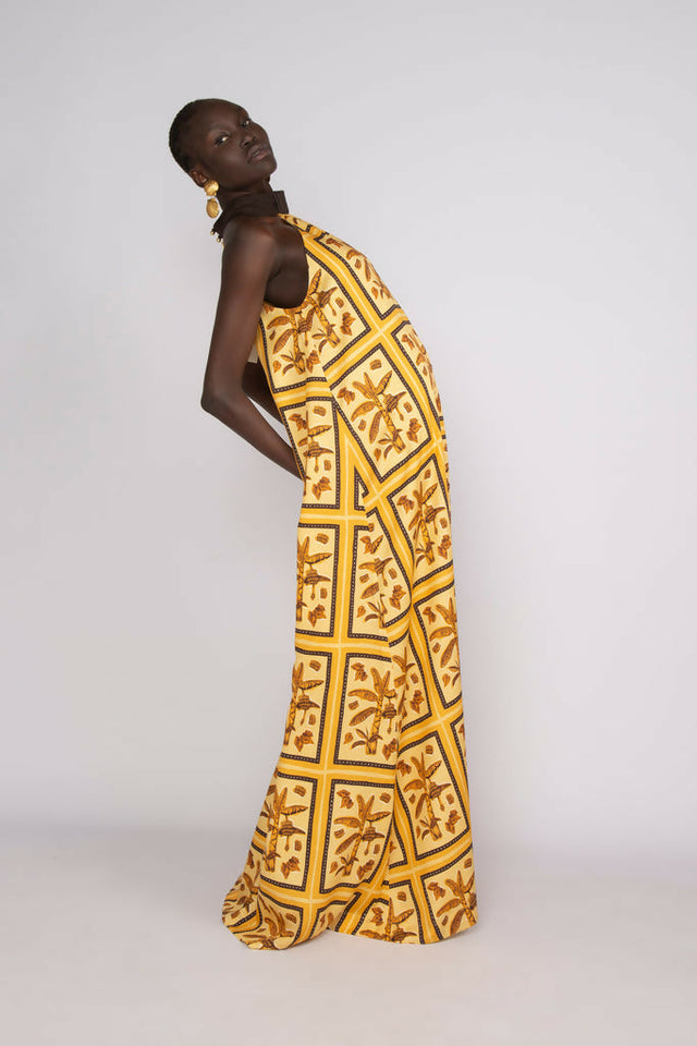 Sunset Lover Tiled Hanson Palm Full Length Dress - 8 / Print - Dresses