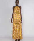 Sunset Lover Tiled Hanson Palm Full Length Dress - 8 / Print - Dresses