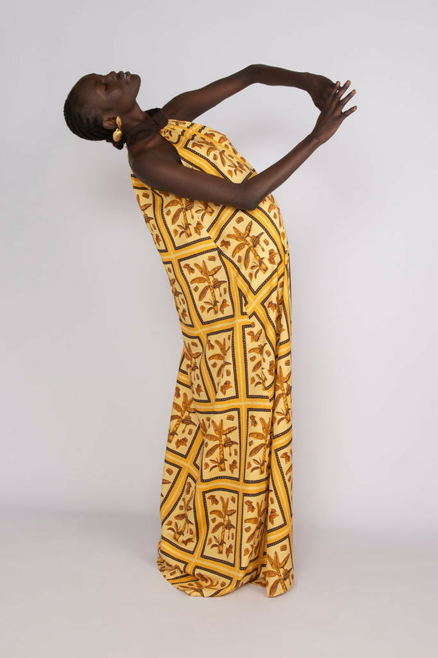 Sunset Lover Tiled Hanson Palm Full Length Dress - 8 / Print - Dresses