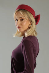 Morgan & Taylor Tara Racewear Pillbox Hat - Burgundy Red view 1