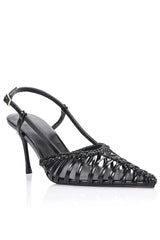 Lana Wilkinson Myrtle Pump Black Braided Leather view 3