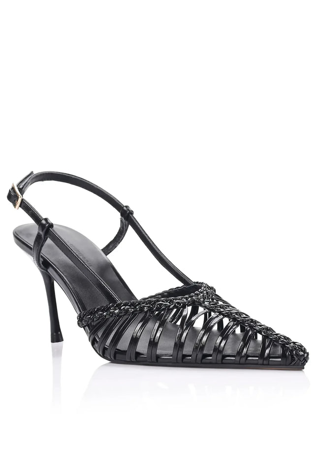 Lana Wilkinson Myrtle Pump Black Braided Leather