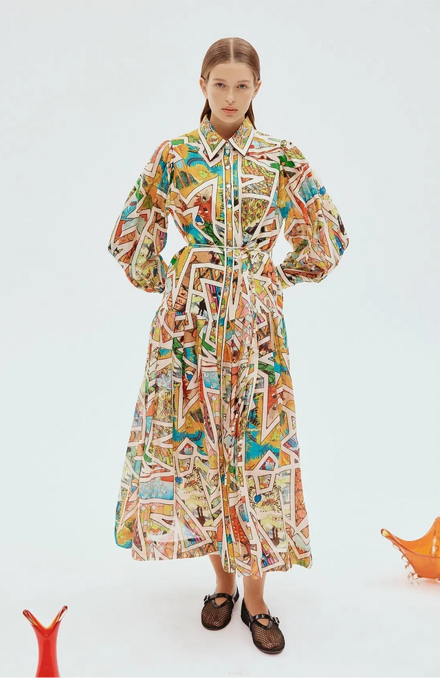 Alemais Star Man Midi Shirtdress Multi