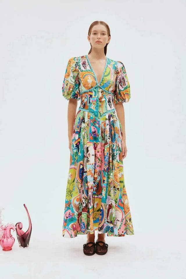 Alemais Evergreen Midi Dress Multi
