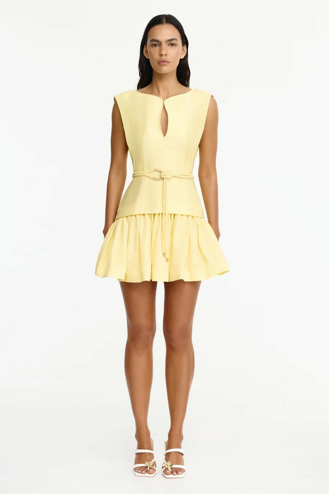 Acler Remly Mini Dress Lemon Sorbet