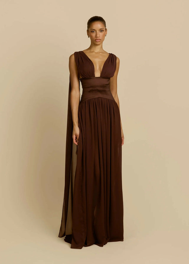 Arcina Ori Ramona Dress Cacoa Brown Size 6,8
