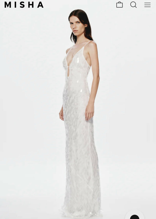 Misha The 'Sapphire Sequin Maxi Dress Ivory