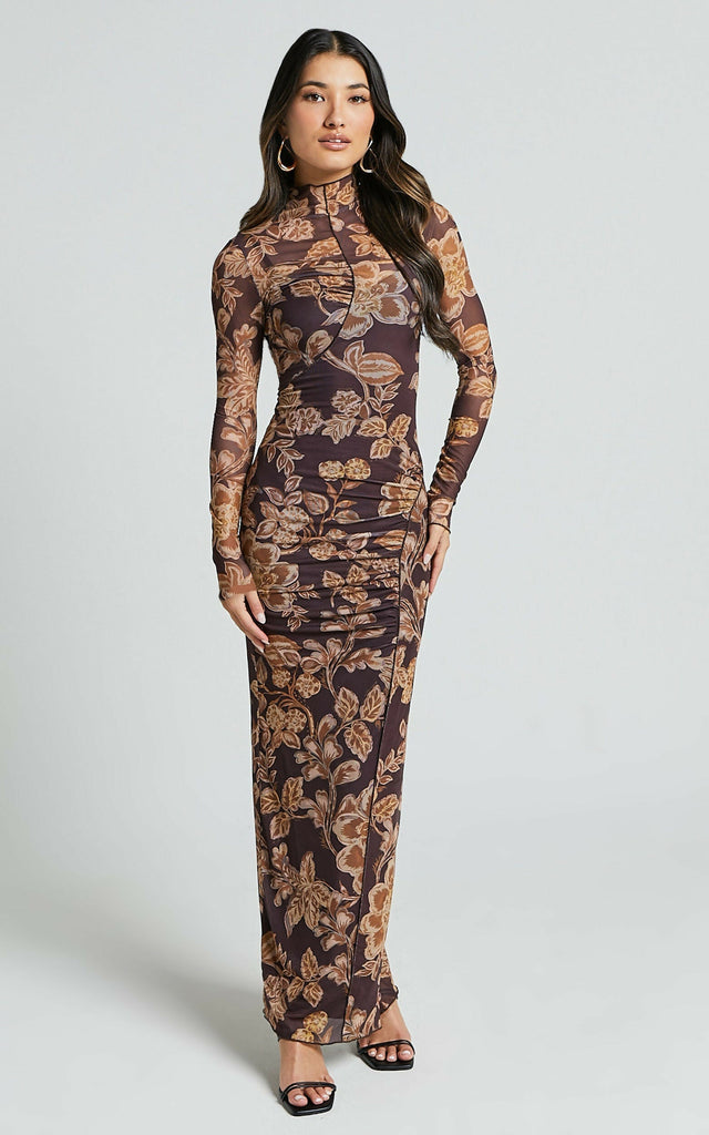 Vivian_Midi_Dress_-_High_Neck_Long_Sleeve_Mesh_Dress_in_Amber_Bloom_Print