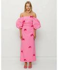 The Wolf Gang Amar Midi Dress - 10 / Pink - Dresses