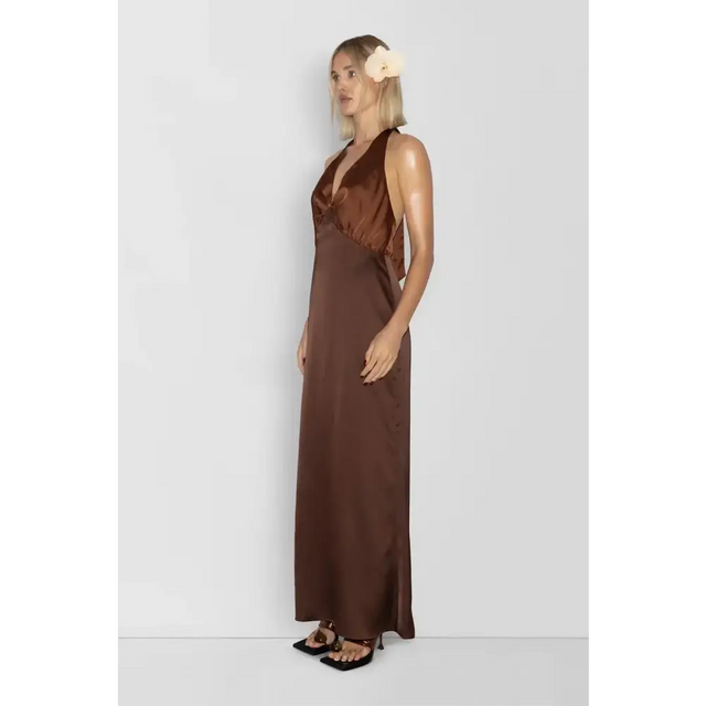 The Wolf Gang Oahu Slip Dress Chocolate Brown Size XS & S - Dresses