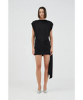 Third Form Aura Draped Mini Dress Black - Dresses