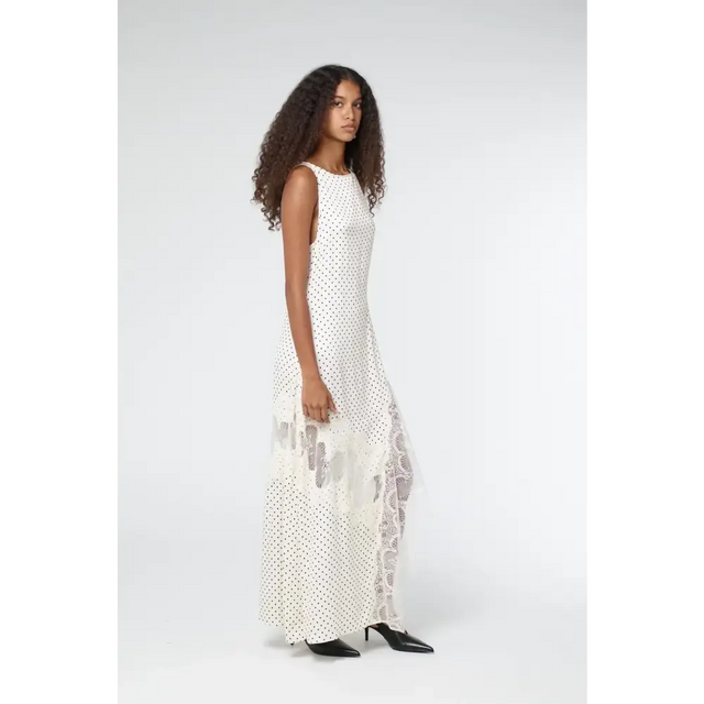 Third Form - Third Form Visions Lace Frill Dress - Cream Polka Dot - Dresses
