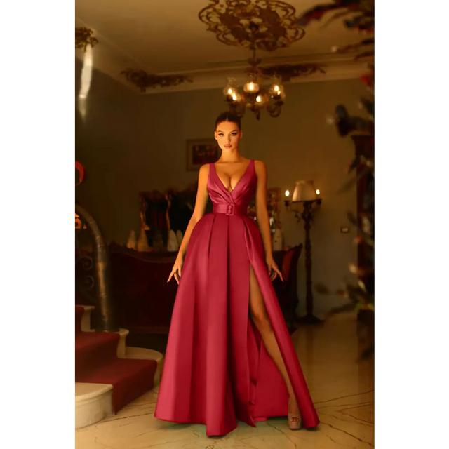Tina Holly BB209 in Royal Blue and Berry Red - Dresses