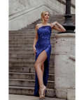 Tina Holly - Sequin Gown - Blue Violet - TK118 - 10 / Blue - Dresses