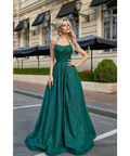 Tina Holly Sprinkle Glitter Formal Gown - Emerald Green - Dresses