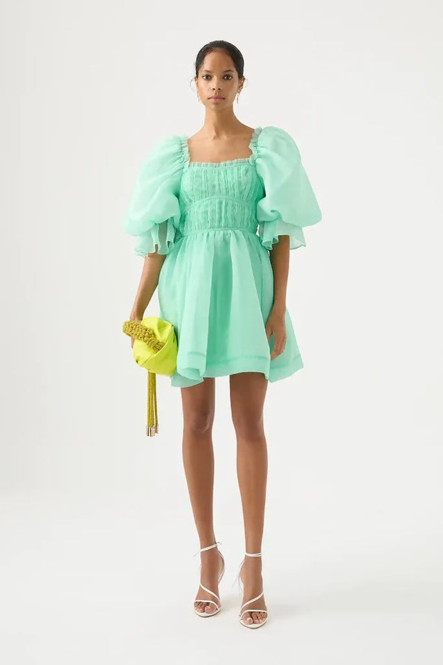 AJE Astrid Tie Back Mini Dress Green