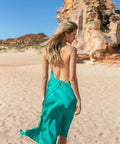 Turquoise Lane the Label Slinky Slip Midi Dress - 6 / Blue - Dresses
