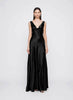 Anna Quan Keira Draped Maxi Dress Gown in Black Ink