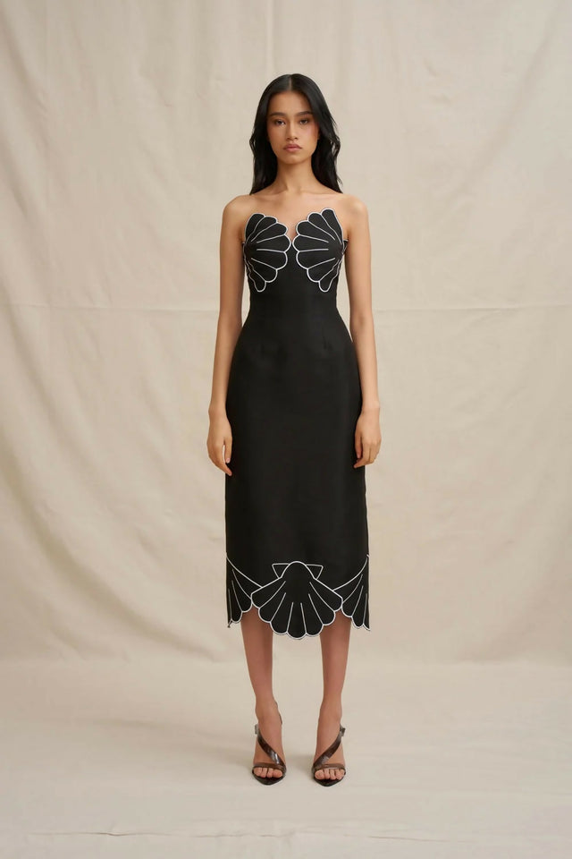 By Johnny Kimora Shell Midi Dress