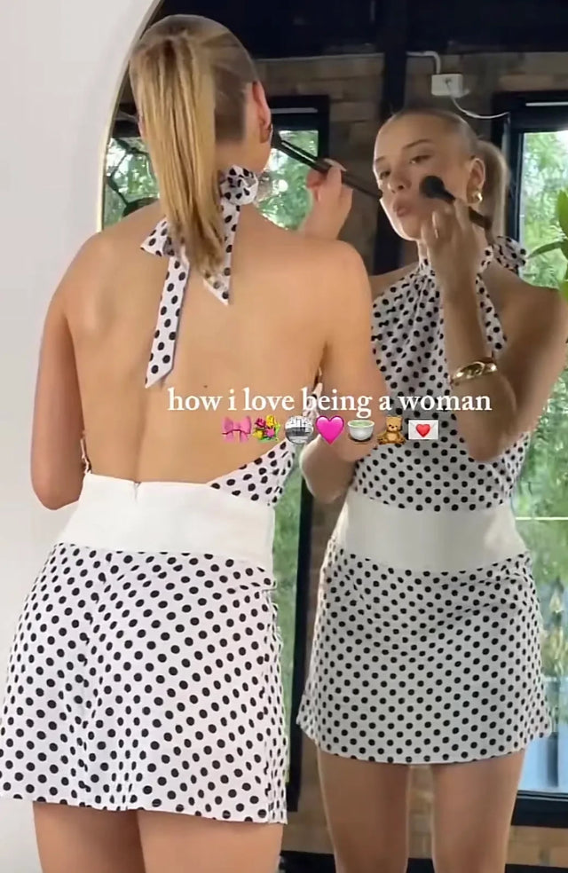 Other Luvalot Polka Dot Backless Skort Dress