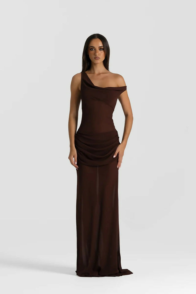 Natalie Rolt Cadence Gown - Brown Size 10