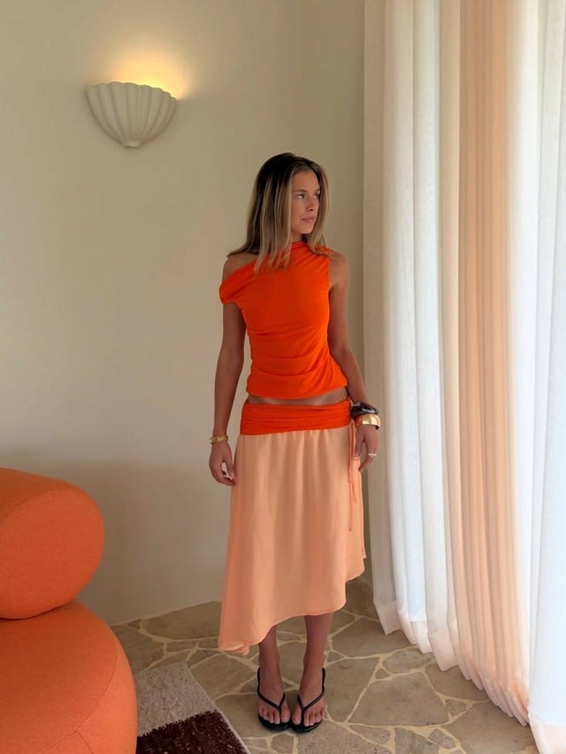 Desero Jacare Provence Orange Skirt & Top