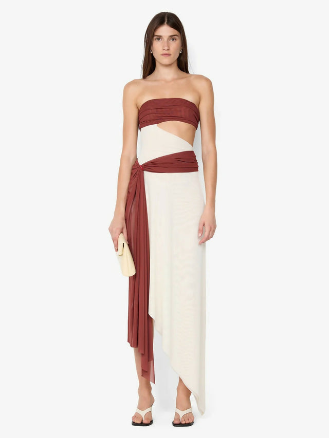 Bec & Bridge Ayla Strapless Dress Butter Cream