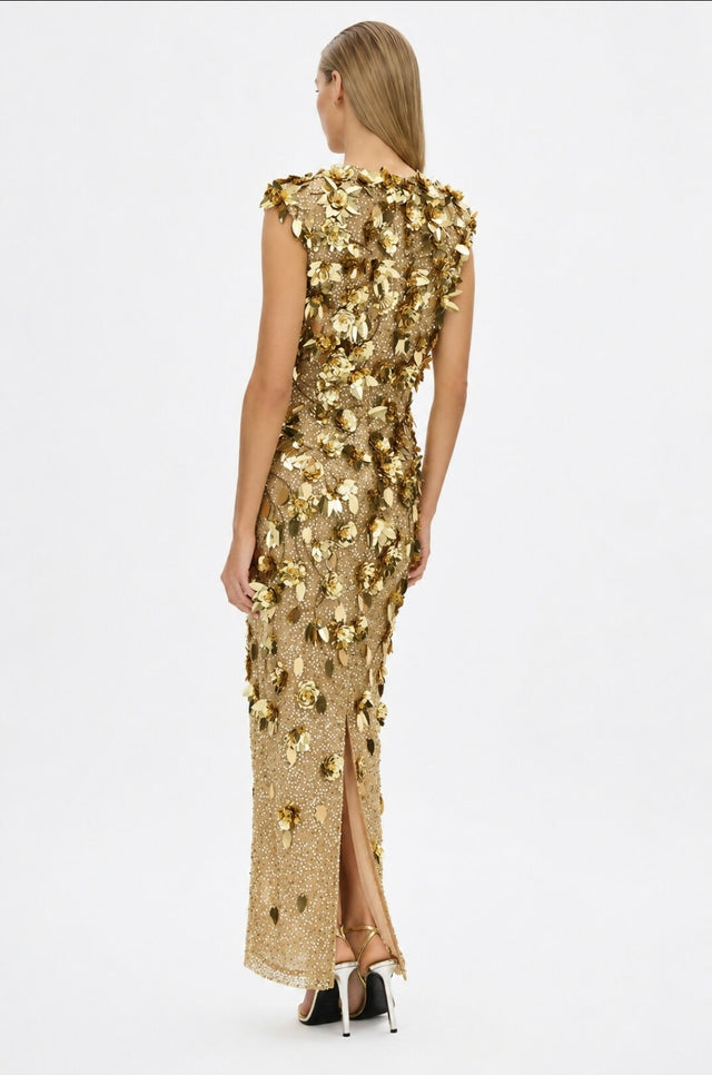 Rachel Gilbert Hugo Gown Gold 3/AU12