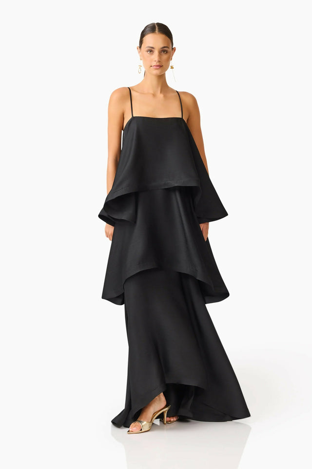 Elliatt Tilly Tiered Maxi Dress in Black