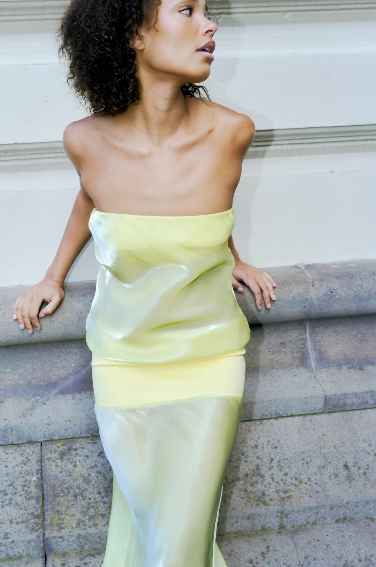 Mode Mischief Melt Panel Dress in Limoncello – view 2