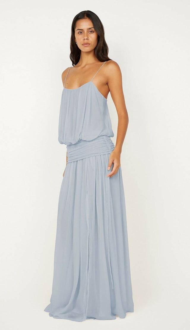 Bec & Bridge Camille Blouson Dress In Cloud Blue