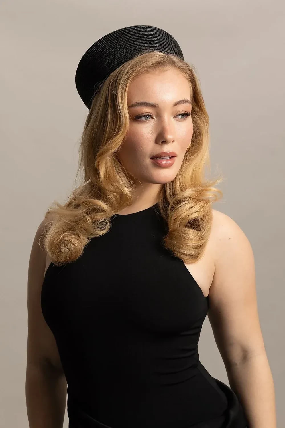 Morgan &amp; Taylor Gillian Pillbox Hat - Black – designer dress hire