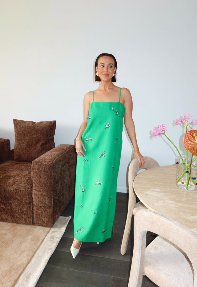 Alemais Wanda Embroidered Midi Dress