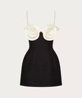 Valentino - Valentino Crepe Applique Rosette Dress