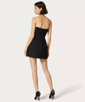 Valentino Crepe Applique Rosette Dress - 8 / Black - Dresses