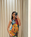Venroy Mesh Tank Dress - 12 / Multi - Dresses