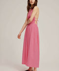 Venroy Ruched Halter Midi Dress - 8 / Pink - Dresses