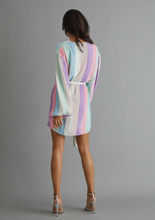 Retrofete Gabrielle Robe Pastel Stripe Size XS